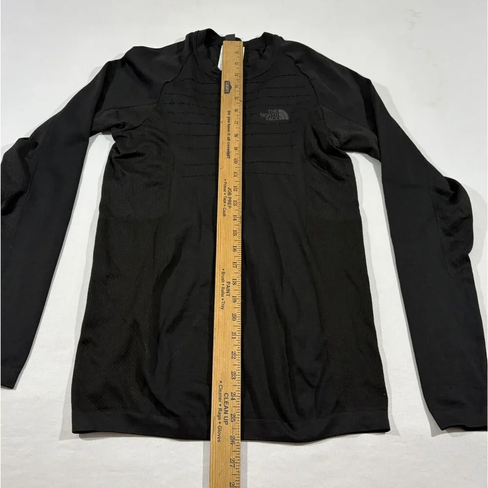 North Face Mens Sport Long Sleeve Top Black Athletic Knit Hiking Shirt Sz M/L